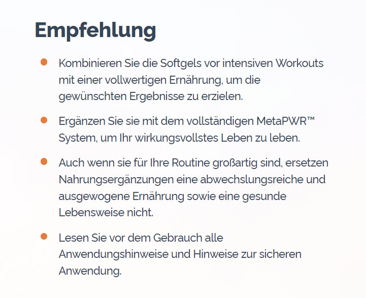 doTERRA MetaPWR Softgels Empfehlung