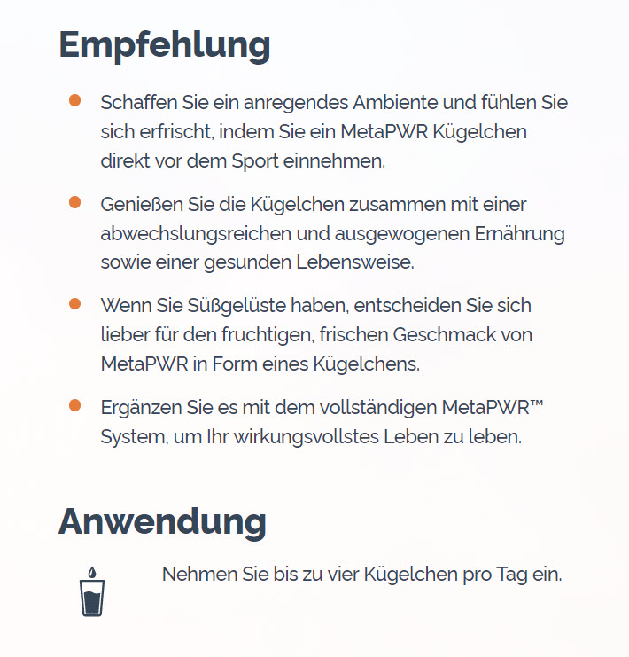 doTERRA MetaPWR Kuegelchen Empfehlung